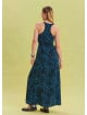 Indigo Bohemian Dress with Slit Neck 4646